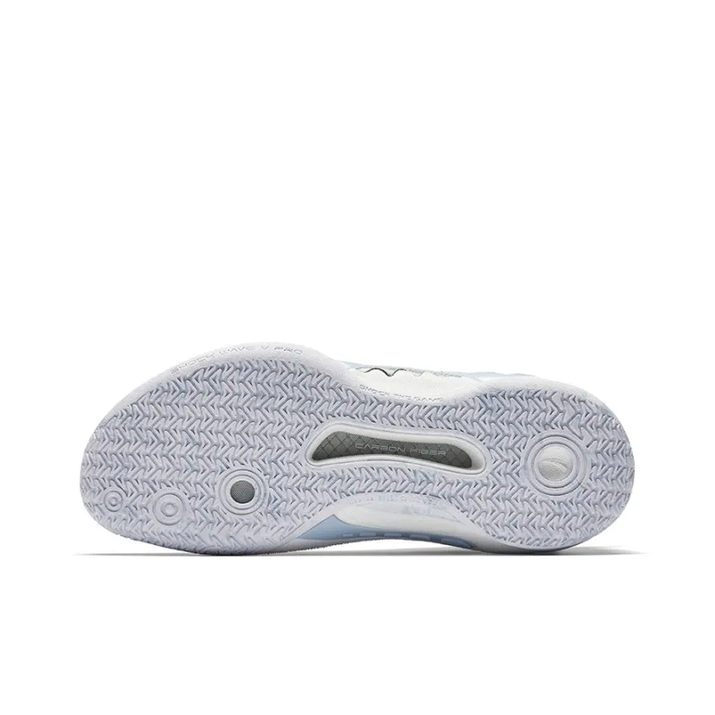 Anta Frenzy 5 Pro Cushioning, Wear Resistant Low Top Carbon Plate Basketball Shoes Men's White Silver-4