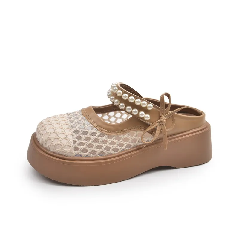 WUJI Rubber Sole Cut Out Abrasion Resistant Slip Resistant Closed Toe Slippers Women's-4