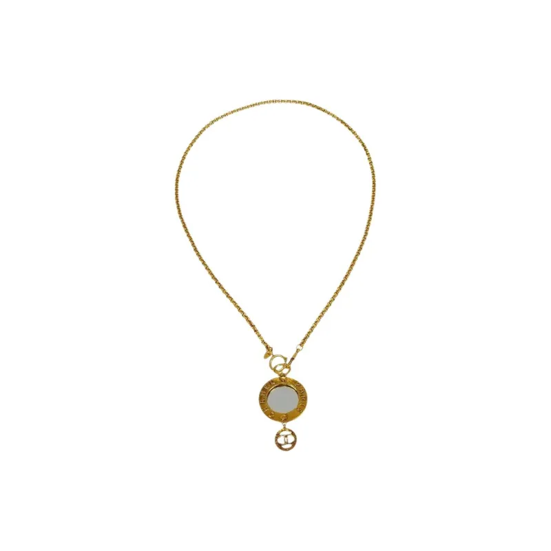 CHANEL 1990 2000s Mirror pendant Necklace-1