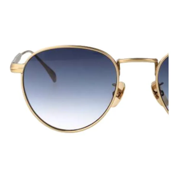 David Beckham Titanium Round Sunglasses Men's Brown-2