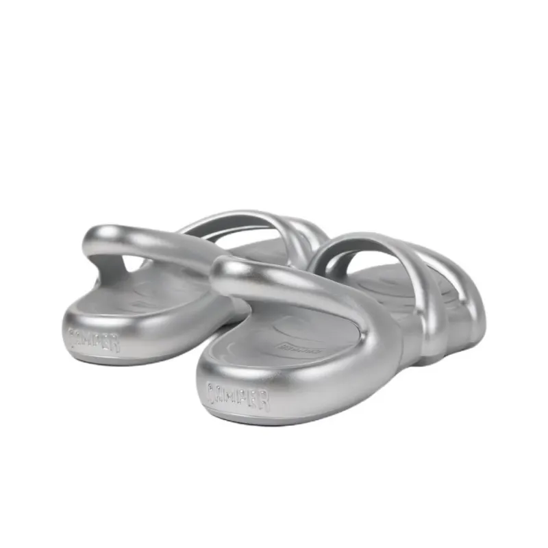 CAMPER Kobarah Flat One Strap Sandals Women's Silver-1