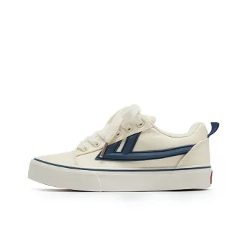 Warrior Wear resistant And Lightweight Low Top Canvas Shoes Unisex Beige Dark Blue
