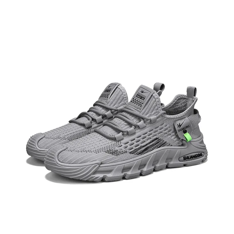 Binary Abrasion Resistant Breathable Low Top Casual Shoes Men's Gray-2