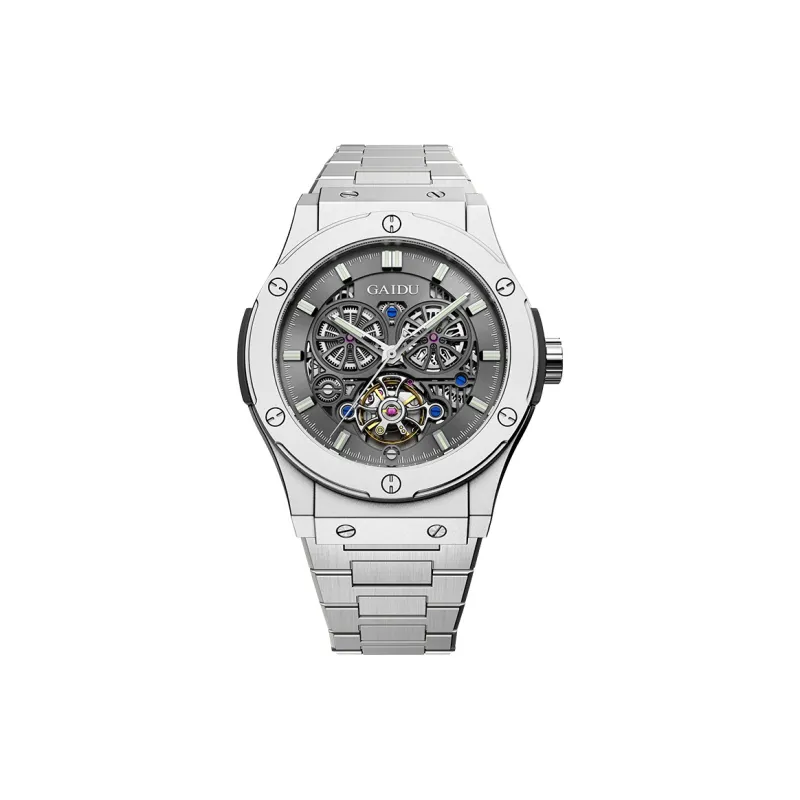GAIDU Explorer Collection Automatic Mechanical Movement Steel Strap Watch Men's Watches Black Dial-0