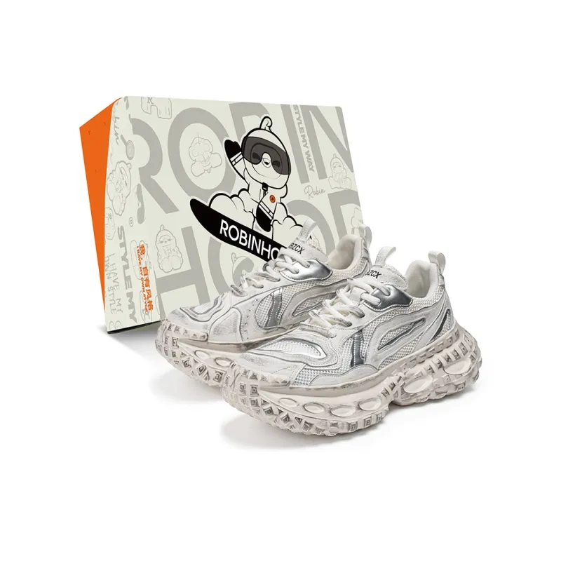 ROBINHOOD Cushioning, Slip Resistant, Abrasion Resistant, Coverage, Support Low Top Chunky Sneakers Men's-1