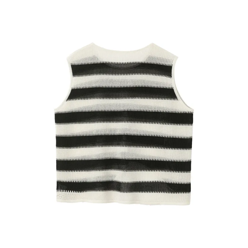 3COLOUR Knitwear Women's Black White Stripes-1