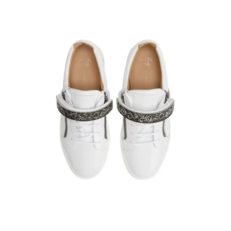 Giuseppe Zanotti/GZ Coby Deluxe Low Top Skateboard Shoes Women's White-4