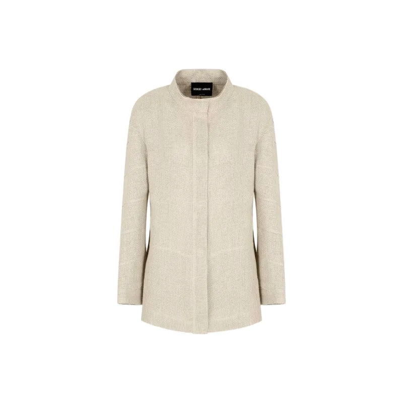 GIORGIO ARMANI Single breasted Jacket In Linen Gauze-0