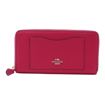 COACH Leather Wallet Trumpets Women's Bright Pink
