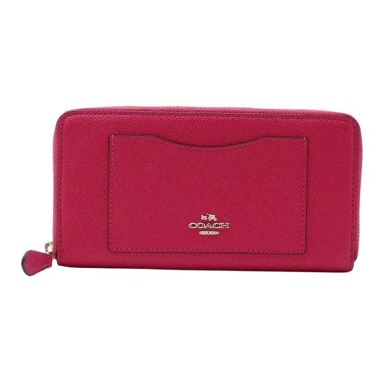 COACH Leather Wallet Trumpets Women's Bright Pink-0