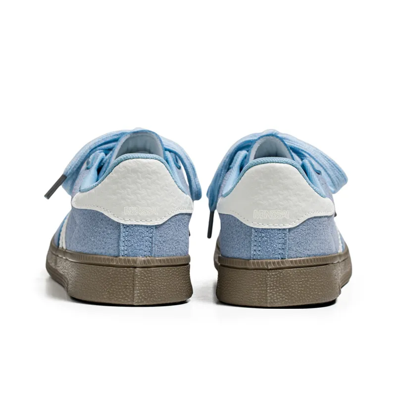 Mengsai Anti Slip Wear Resistant Low Top Skateboard Shoes Unisex Light Blue-9