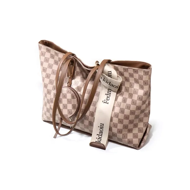 CLEVER& KETCH PU Shoulder Bag Tote Women's Khaki-4