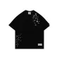 Black Vintage Small Sticker Short-Sleeved