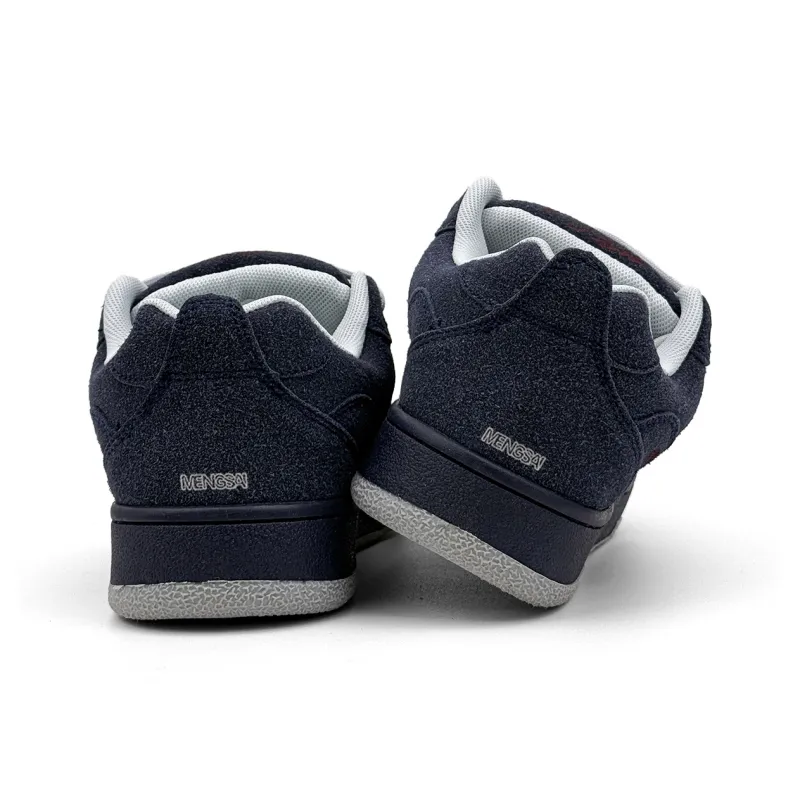 Mengsai Anti Slip Wear Resistant Low Top Skateboard Shoes Unisex Dark Blue Gray-4