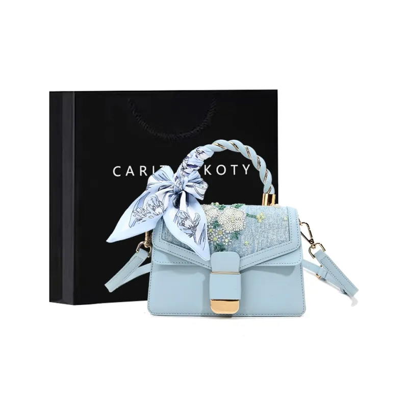 Carit&Koty PU One Shoulder Handbag Women's Denim Blue-0