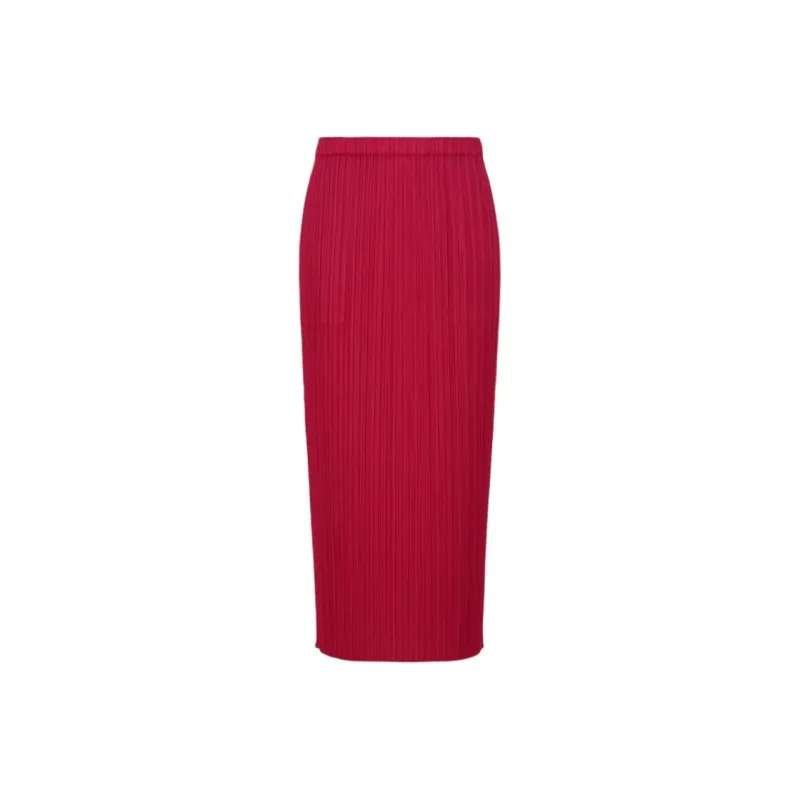 PLEATS PLEASE ISSEY MIYAKE Casual Long Skirt Women's Rouge Red-0
