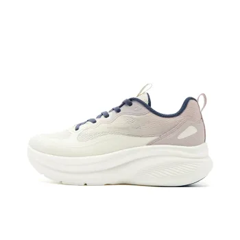QIAODAN Shock Absorbers With Slip Resistant Features Low Top Casual Running Shoes Women's White Gray