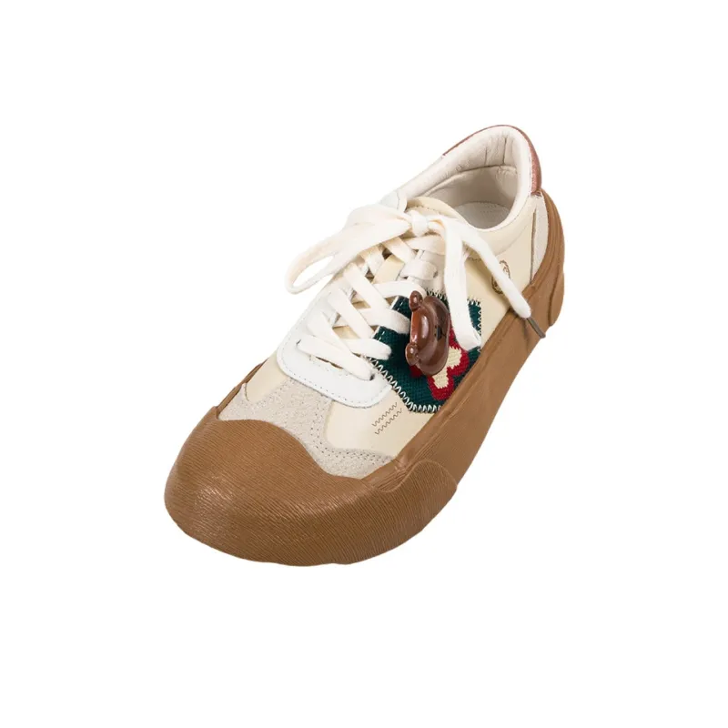 MINGKUANG Slip Resistant, Abrasion Resistant, Lightweight Low Top Skateboard Shoes Women's Beige Yellow-2