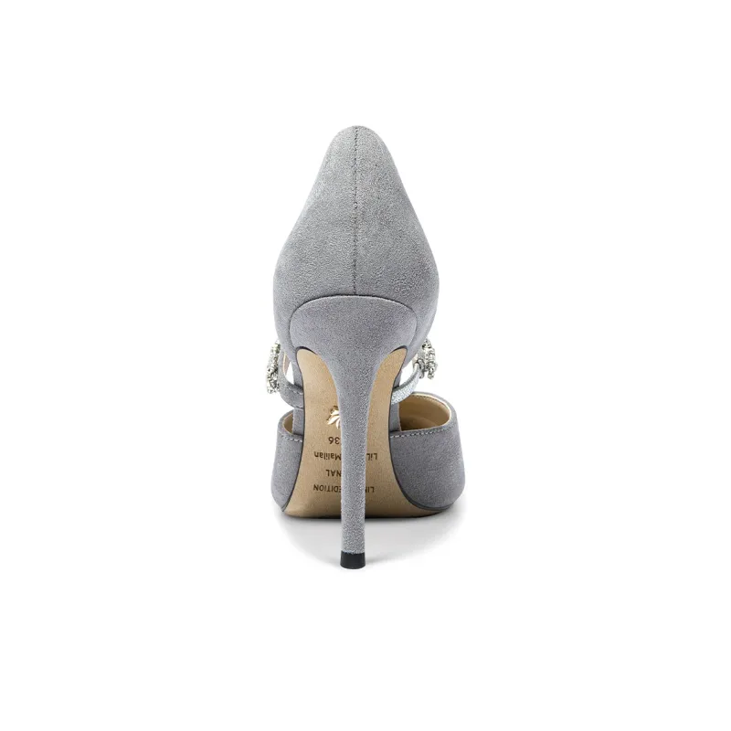 Lily Wei Old Shadows, Seeking Light Slim Heel High Heels Women's Gray-3