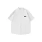 [Hemp-Like Stand-Up Collar]White (Gradient Text Chest Logo)