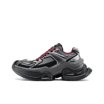 OGR ARK Og Black Grey Cushioning, Breathable, Height Increasing Low Top Chunky Sneakers Unisex Black Gray