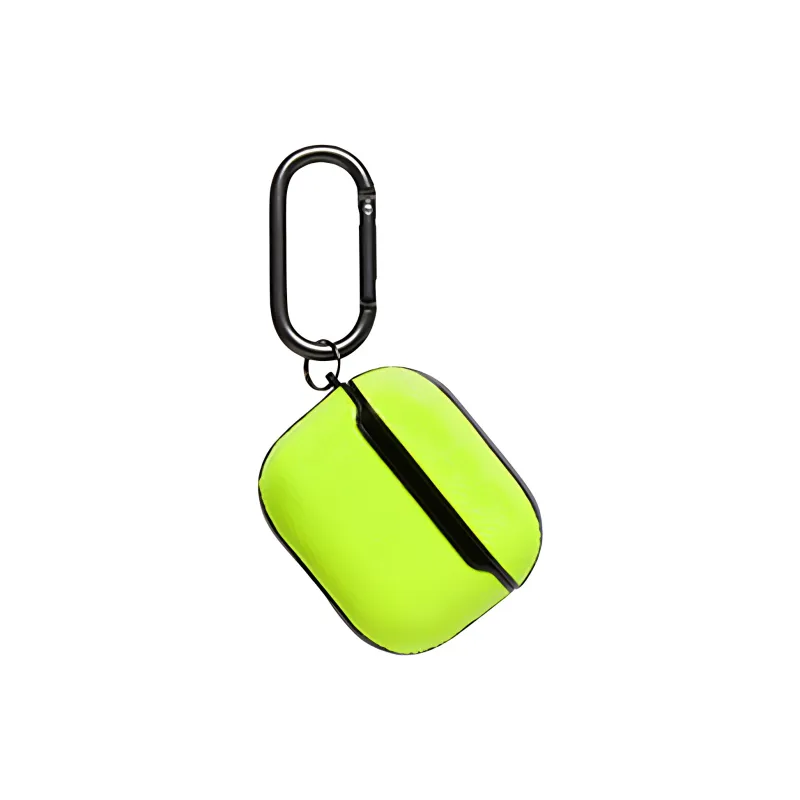 Balenciaga Cow Leather Earphone Case Unisex Neon Green-1