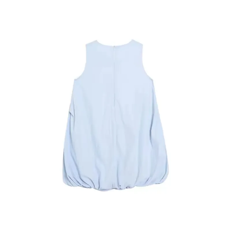 ETSE Sleeveless Dresses Women's Light Blue Tulip Skirt-1