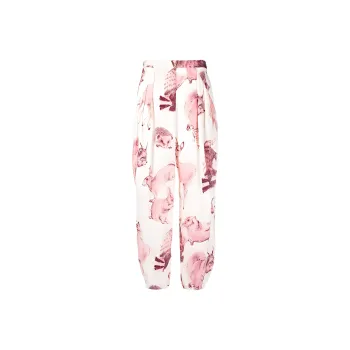 Stella McCartney High Waist Animal Printed Pleated Trousers