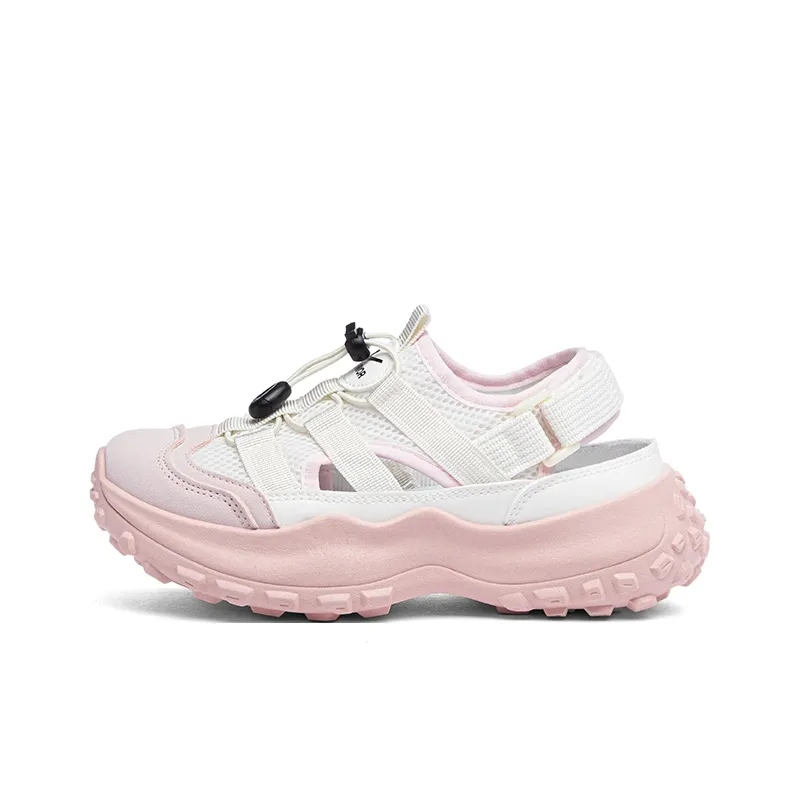 Warrior Slip Resistant Waterproof Abrasion Resistant River Trekking Shoes Women's Beige Pink-0