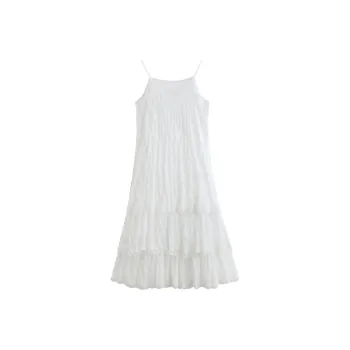 YINLEI Slip Dresses Women's White