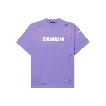 Balenciaga Boxy T Shirt 'Purple/White'