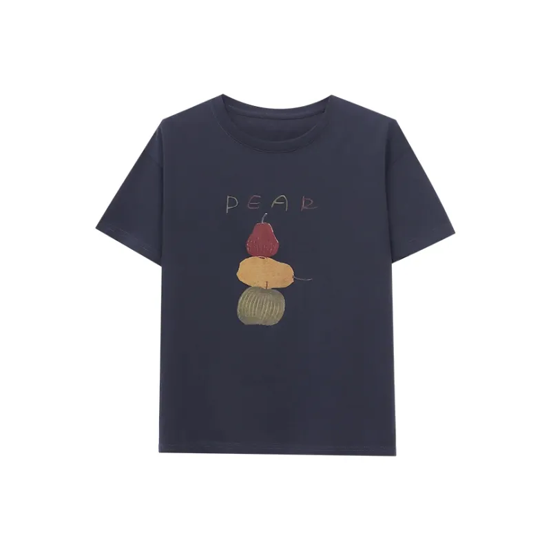 CHARM PICK T Shirts Women's Navy Blue-0