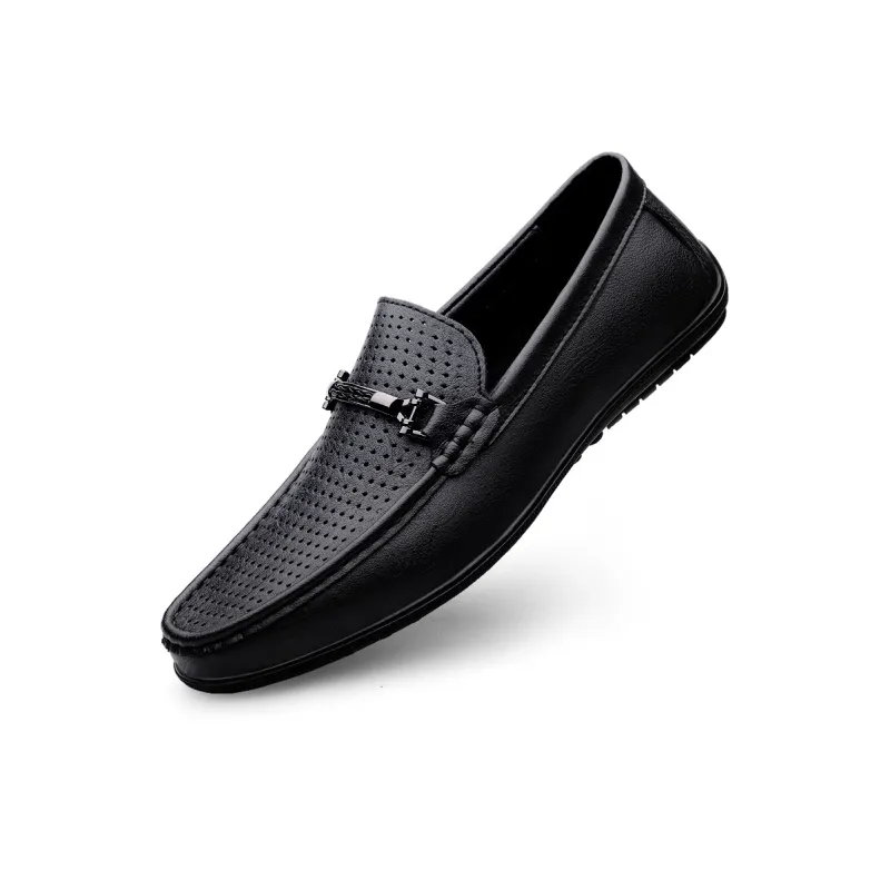 BAGE Gommino Loafers Unisex Black-5