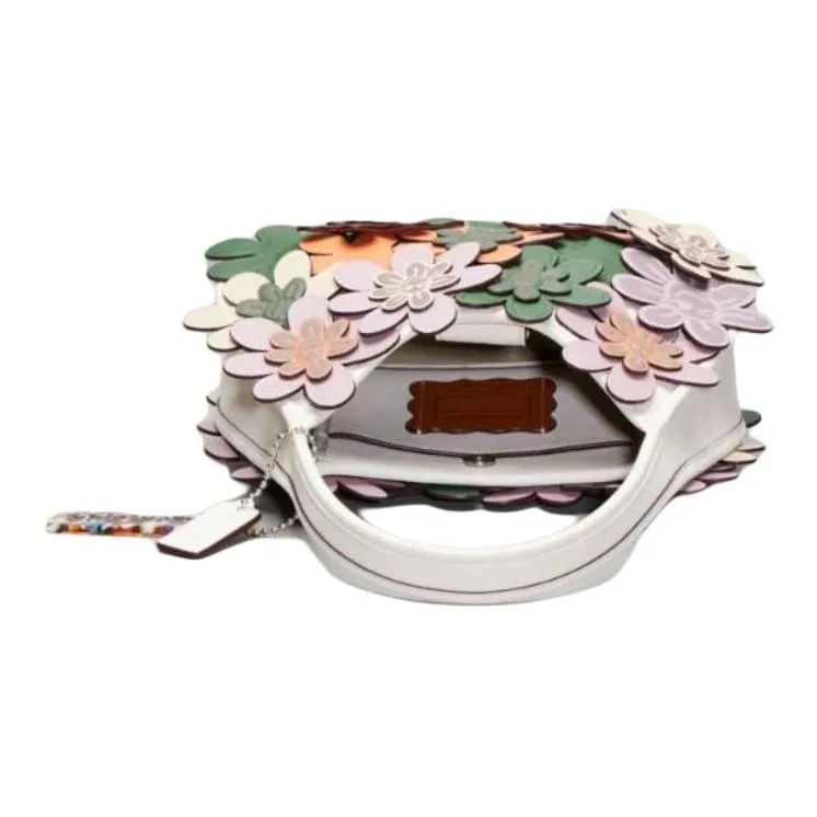 COACH Ergo Leather Handbag Medium Size Women's Ivory Multicolor-3