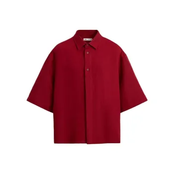ZARA Shirts Men Deep Red