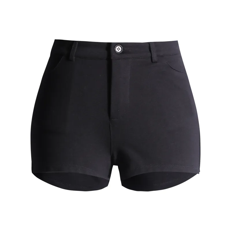 Wen Shan Denim Shorts Women's Black-0