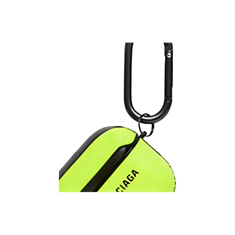Balenciaga Cow Leather Earphone Case Unisex Neon Green-2