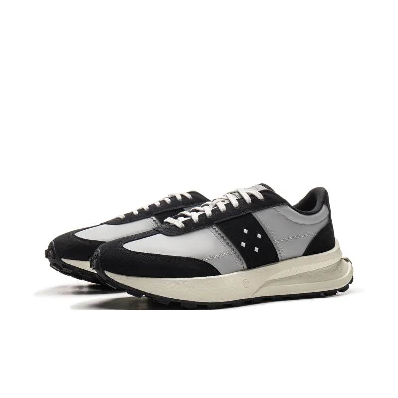 LiNing Lightweight Boat Abrasion Resistant Breathable Low Top Casual Shoes Unisex Black Gray-2
