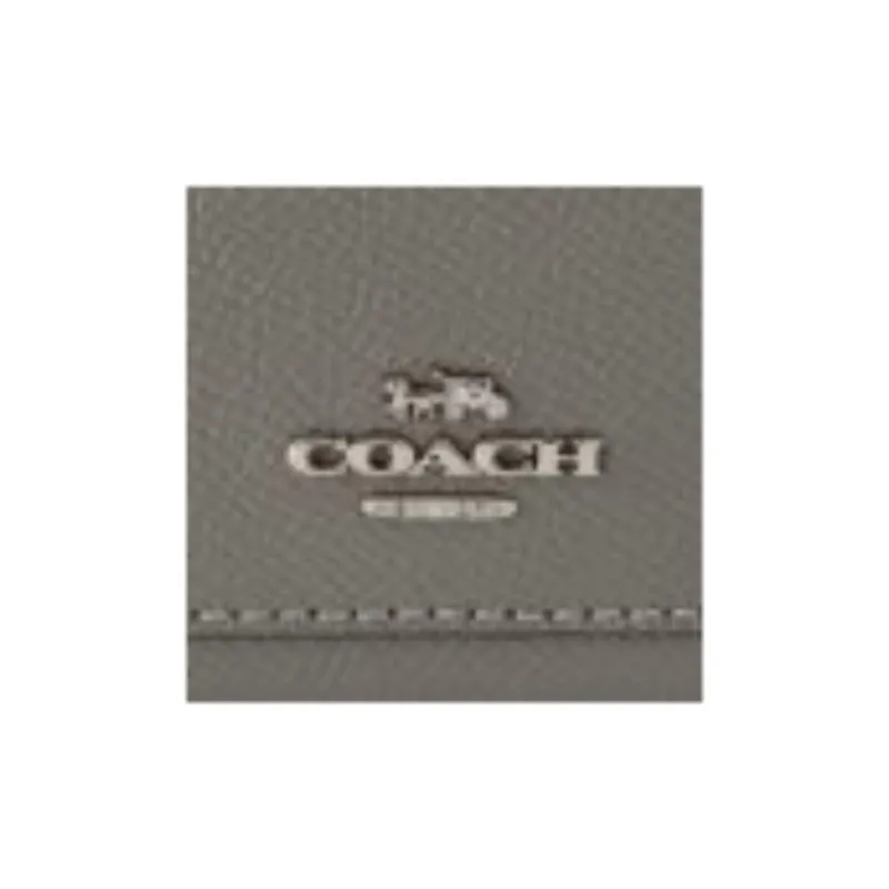 COACH Leather Wallet Trumpets Unisex Heather Gray-5