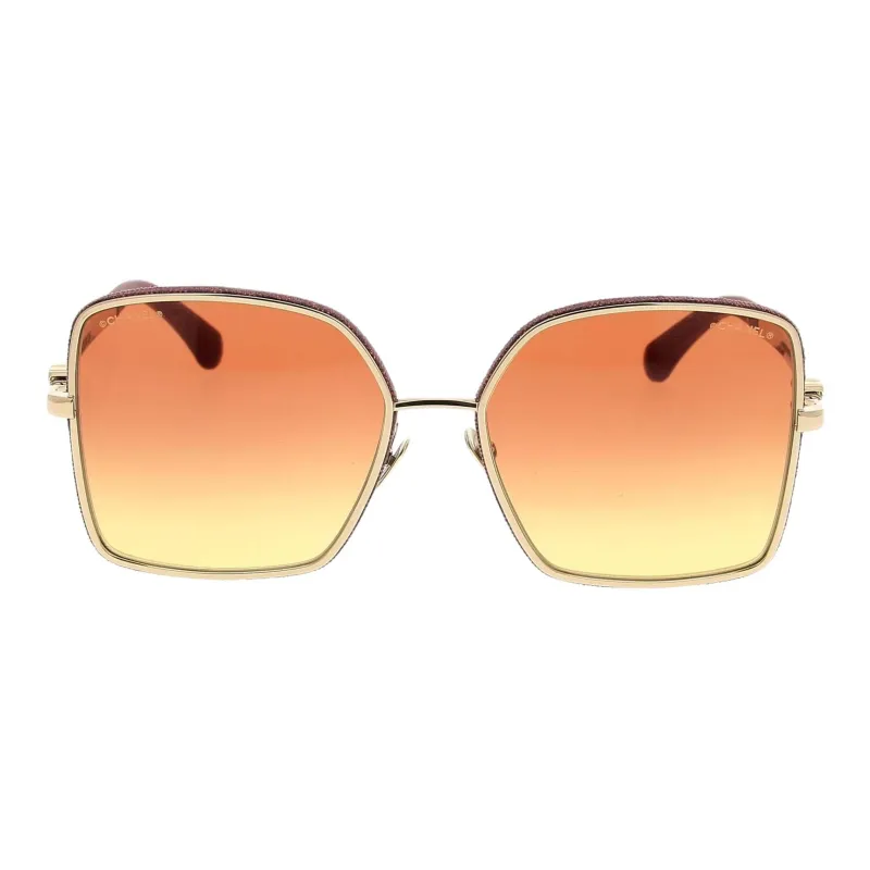 CHANEL Square Sunglasses Women's Gold-0
