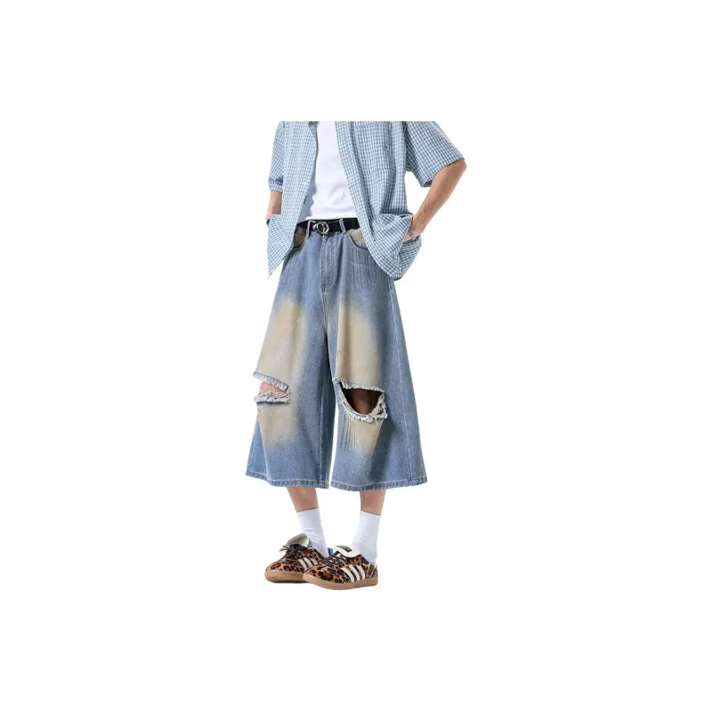 ROSECREED Denim Shorts Unisex Blue-0