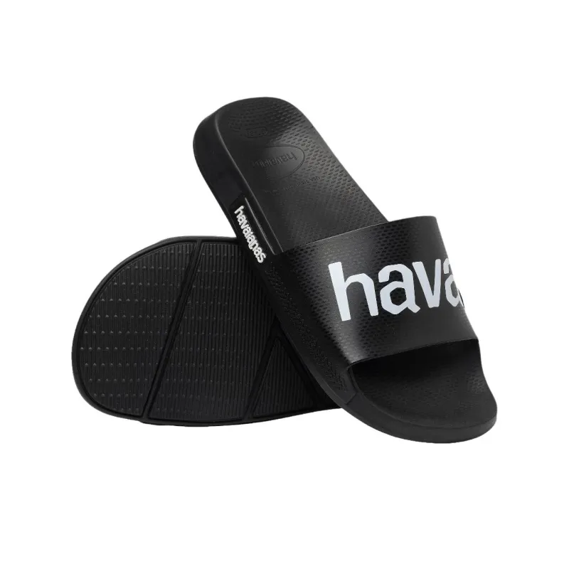 Havaianas Abrasion Resistant Slide Slippers Unisex Black-4