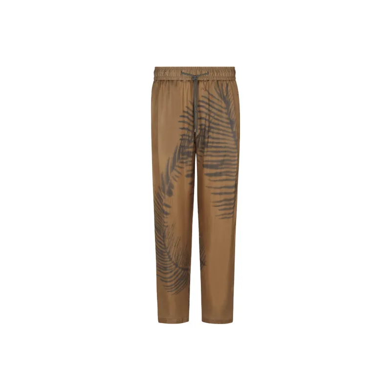 GIORGIO ARMANI Drawstring Trousers In Printed Cupro-0
