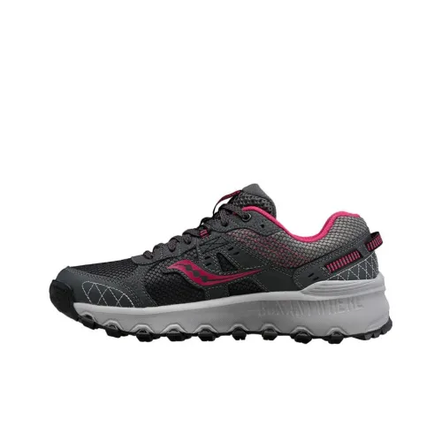 Saucony Grid Raptor TR 2 Anti Slip Wear Resistant Low Top Running Shoes Women's Gray Pink