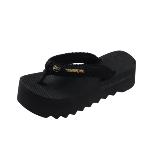 Dolce&Gabbana x Havaianas Abrasion Resistant Flip Flops Women's Black
