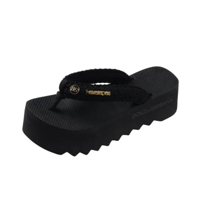 Dolce&Gabbana x Havaianas Abrasion Resistant Flip Flops Women's Black-0