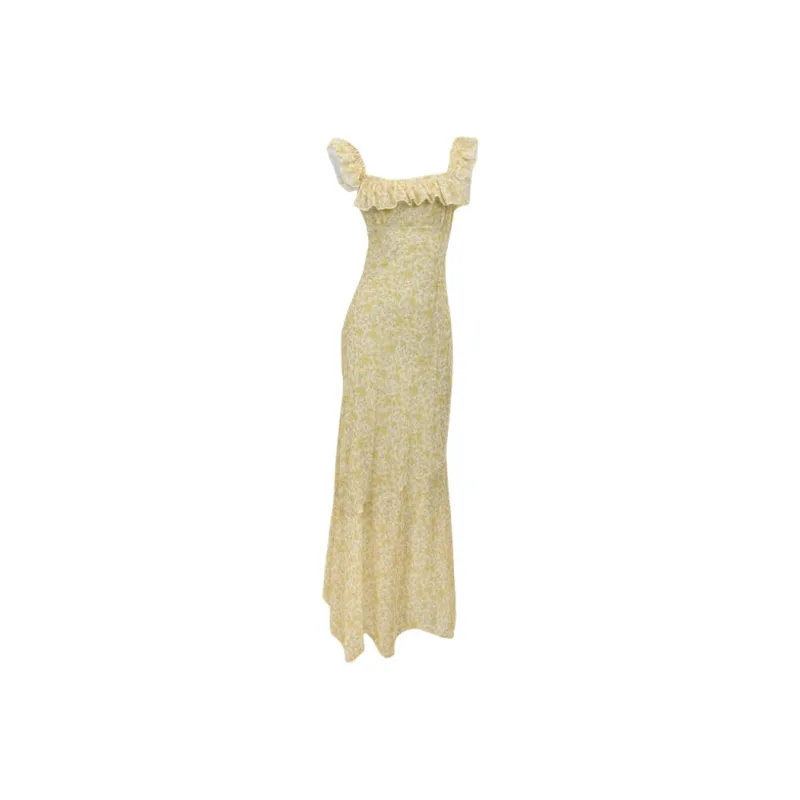YGPRW Slip Dresses Women's Yellow-0