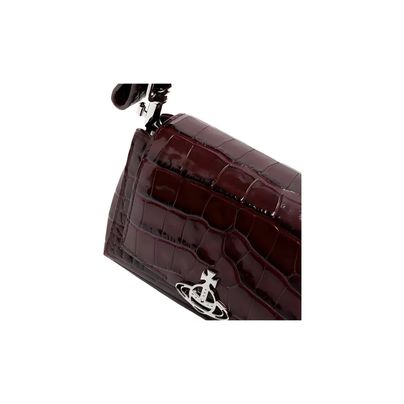 Vivienne Westwood HAZEL Leather Shoulder Bag, Crossbody Bag, Handbag Trumpets Women's Burgundy-2