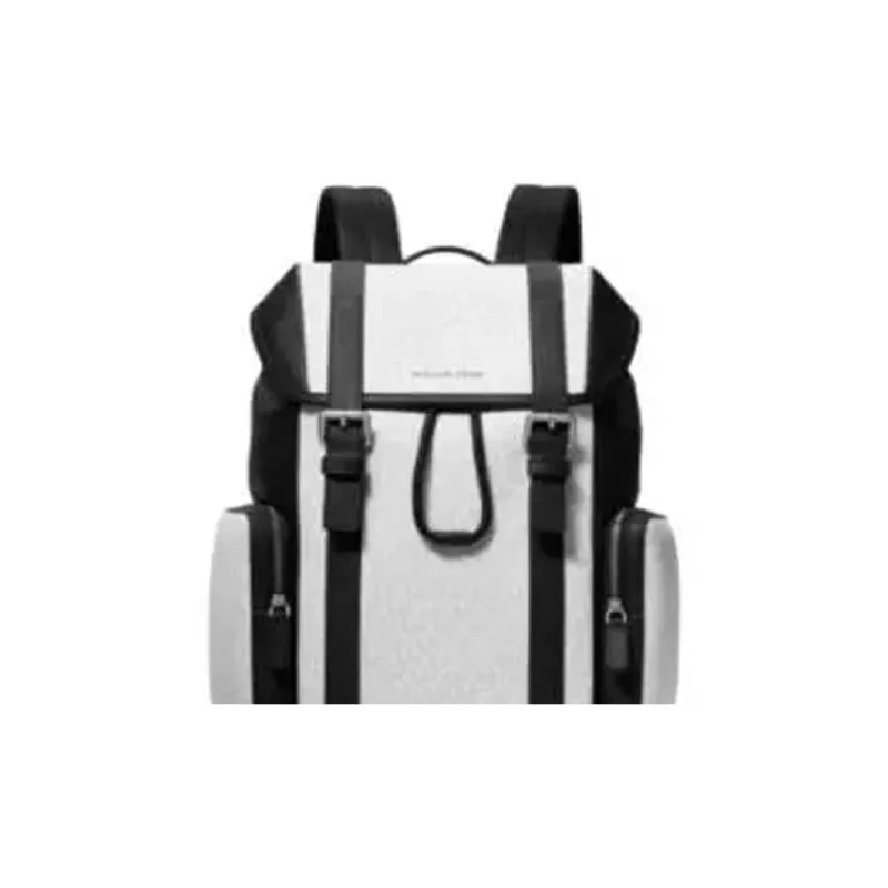 MICHAEL KORS Hudson Coated Canvas Backpack Men's Bright White-3