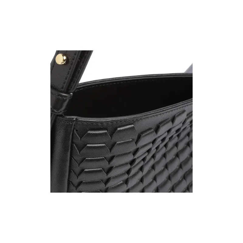 Furla Fine Grain Leather Shoulder Bag Women's Black-4
